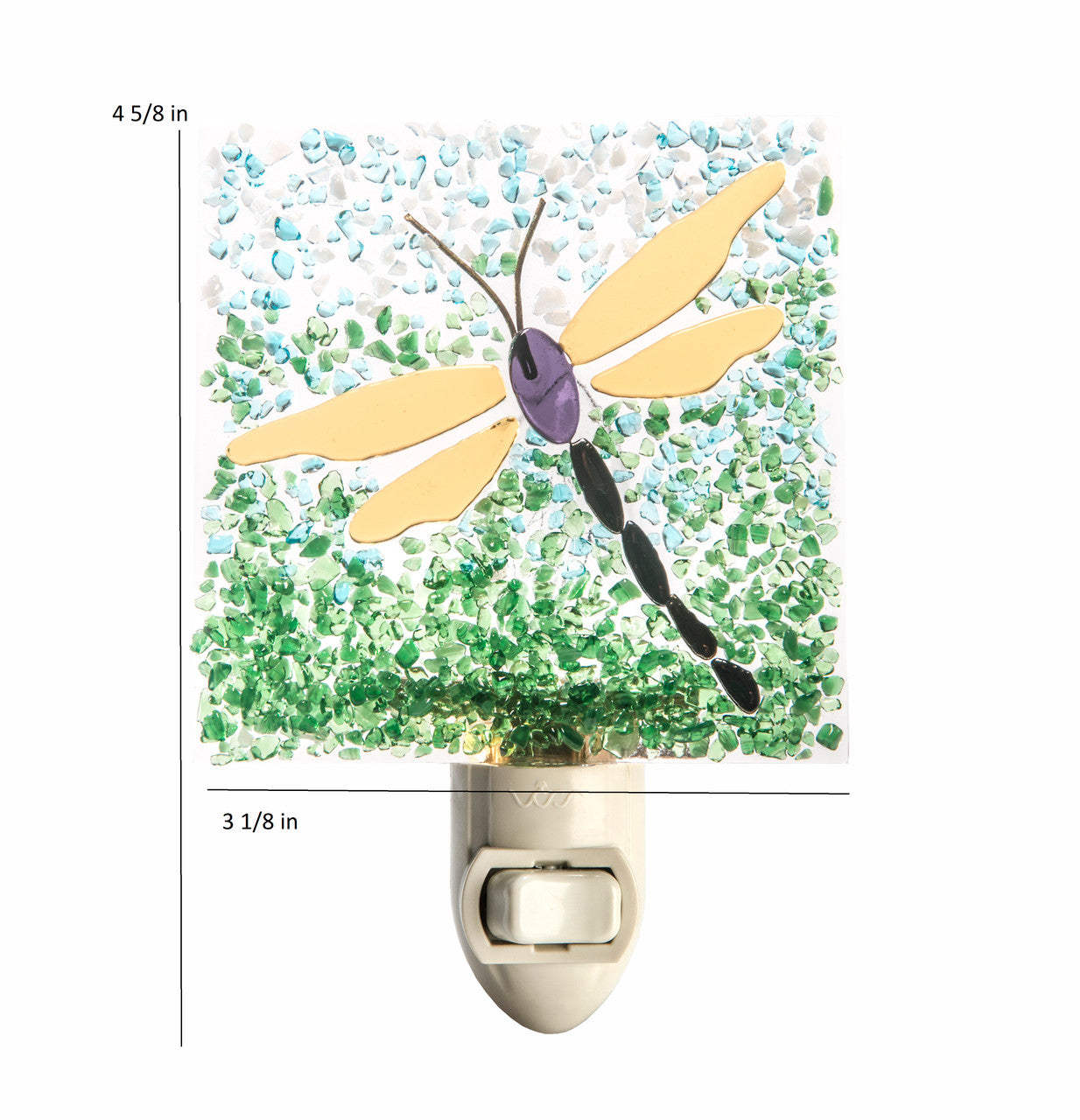 Dragonfly Night Light- Fused Glass | NTL 218-2