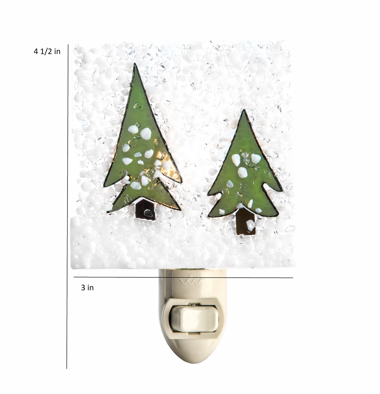 Winter Pines Night Light Fused Glass | NTL 223